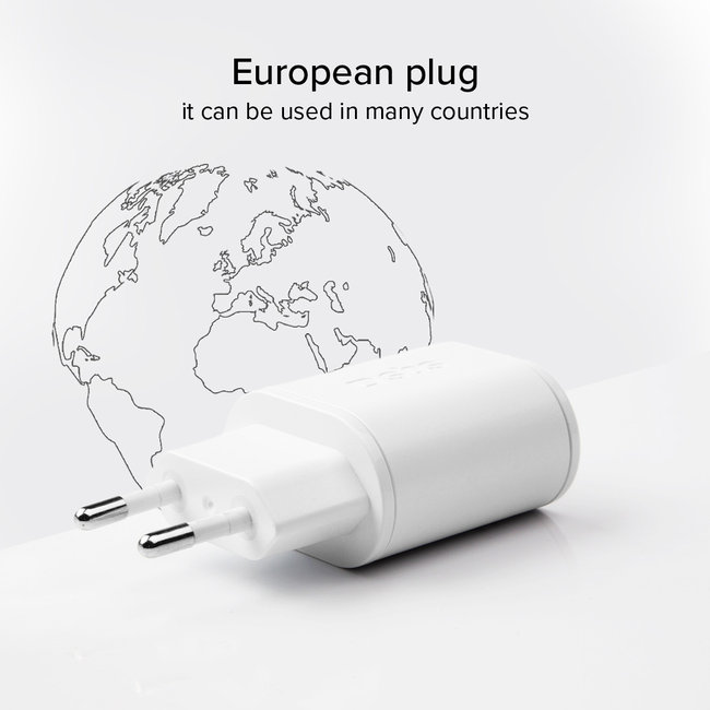 SBS - Cestovný adaptér USB-C PD 20 W/USB-A AFC 18 W, biela