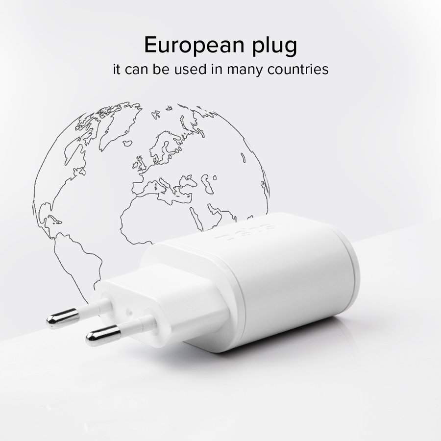 SBS - Cestovný adaptér USB-C PD 20 W/USB-A AFC 18 W, biela