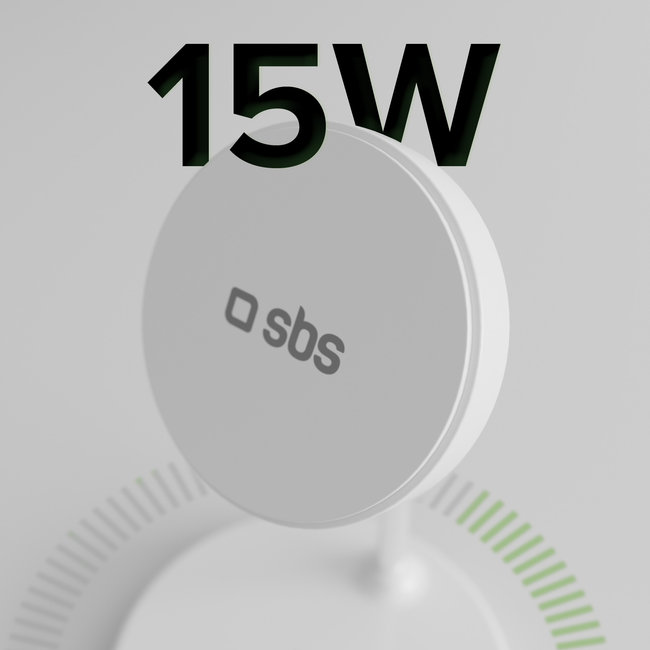 SBS - Bezdrôtová nabíjacia stanica, Qi2, 2x1, 15 W, biela