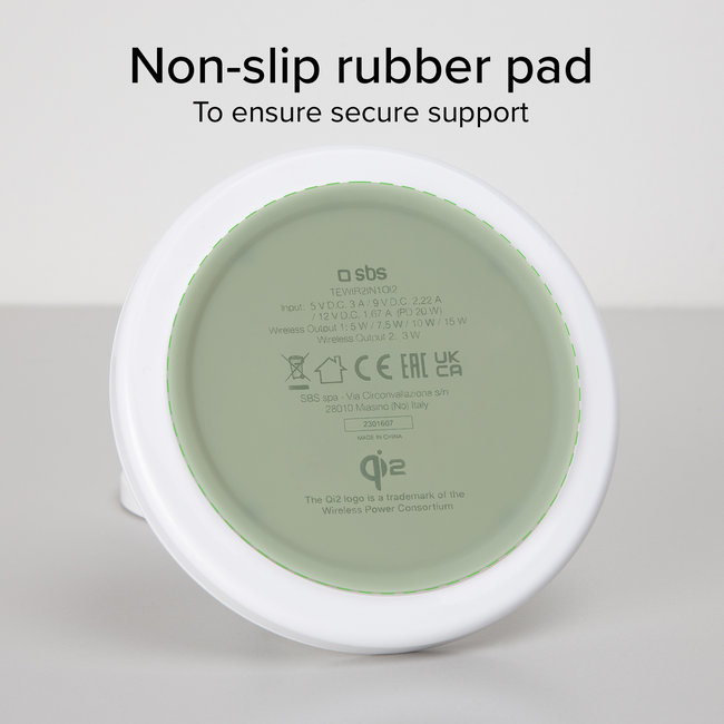 SBS - Bezdrôtová nabíjacia stanica, Qi2, 2x1, 15 W, biela