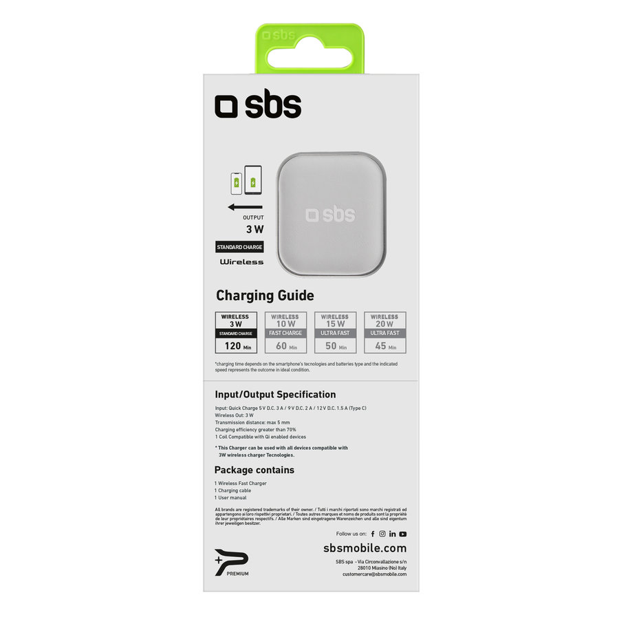 SBS - Bezdrôtová nabíjačka pre Airpods/Airpods Pro, 3 W, biela