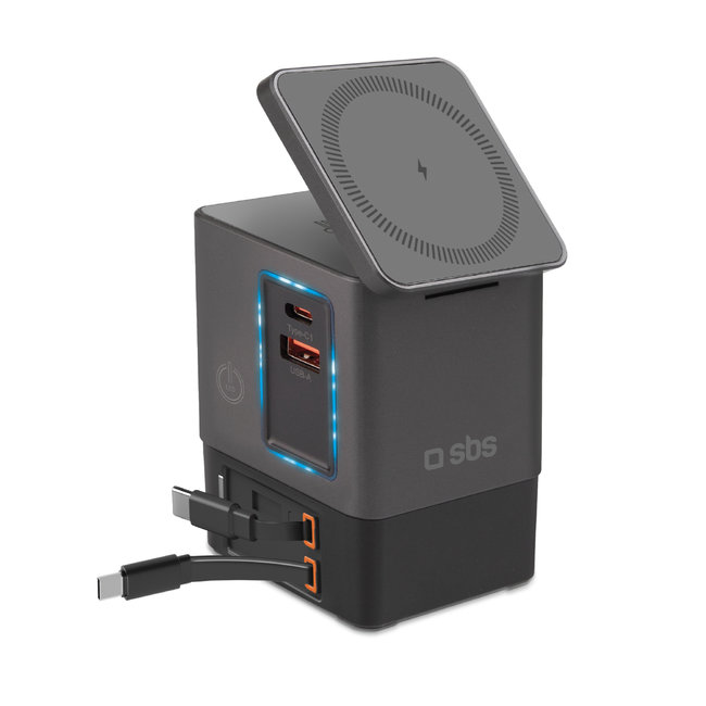 SBS - Bezdrôtový napájací dok 6 v 1, 100 W, čierna