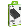 SBS - PowerBank 10000 mAh 20 W, Power Delivery, USB-C/2x USB-A, čierna