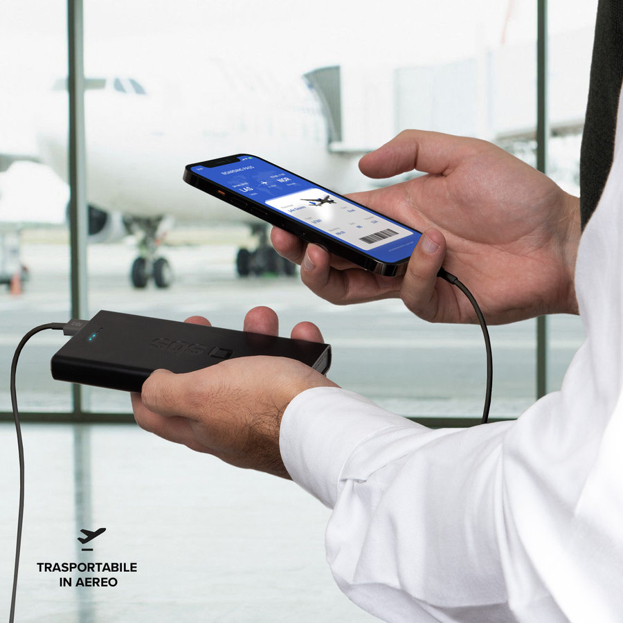 SBS - PowerBank 10000 mAh 20 W, Power Delivery, USB-C/2x USB-A, čierna