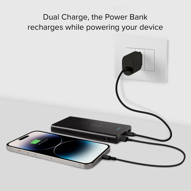 SBS - PowerBank 10000 mAh 20 W, Power Delivery, USB-C/2x USB-A, čierna
