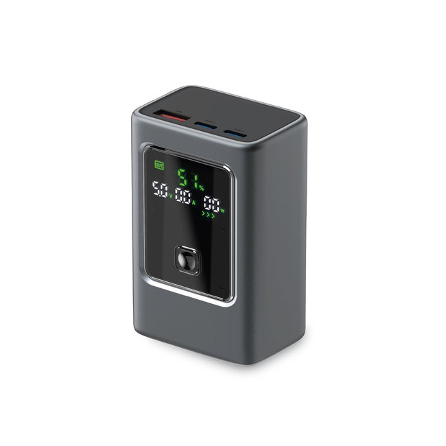 SBS - PowerBank 10000 mAh 35 W, Power Delivery, LCD, 2x USB-C/USB-A, čierna