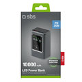 SBS - PowerBank 10000 mAh 35 W, Power Delivery, LCD, 2x USB-C/USB-A, čierna