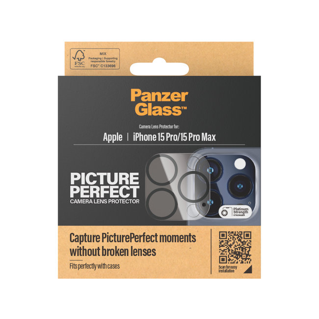 Ochranný kryt objektívu PicturePerfect pre iPhone 15 Pro/15 Pro Max, čierna