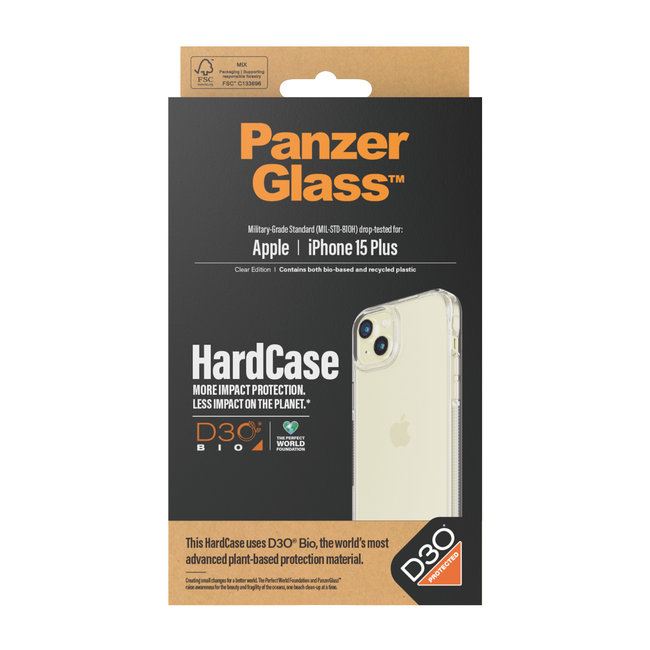 Puzdro HardCase D3O pre iPhone 15 Plus, transparentná