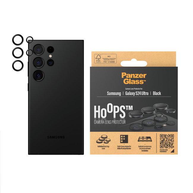 Ochranný kryt objektívu Hoops pre Galaxy S24 Ultra, čierna