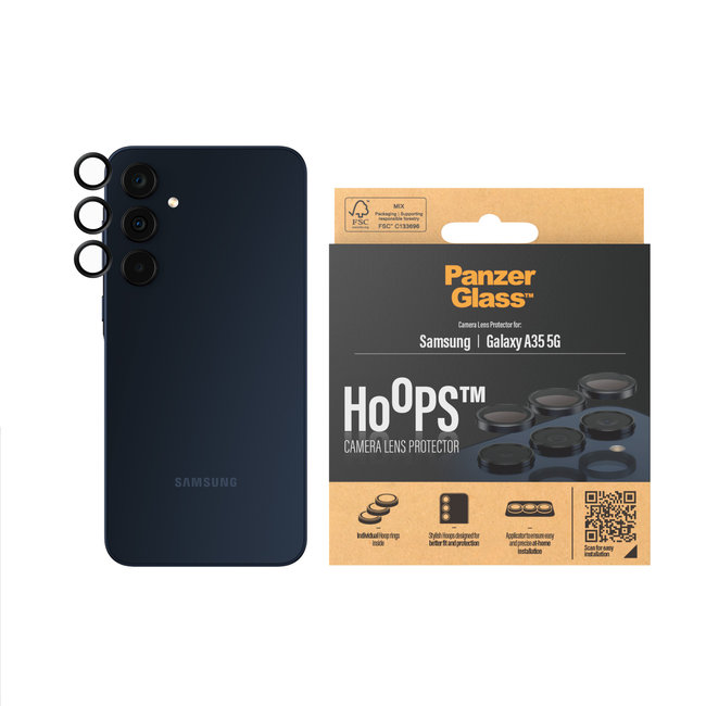 Ochranný kryt objektívu Hoops pre Samsung Galaxy A35 5G, čierna