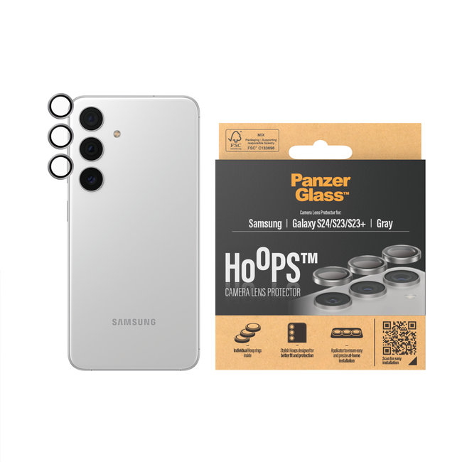 Ochranný kryt objektívu Hoops pre Samsung Galaxy S24/S23/S23+, šedá