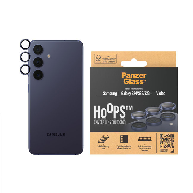 Ochranný kryt objektívu Hoops pre Samsung Galaxy S24/S23/S23+, fialová