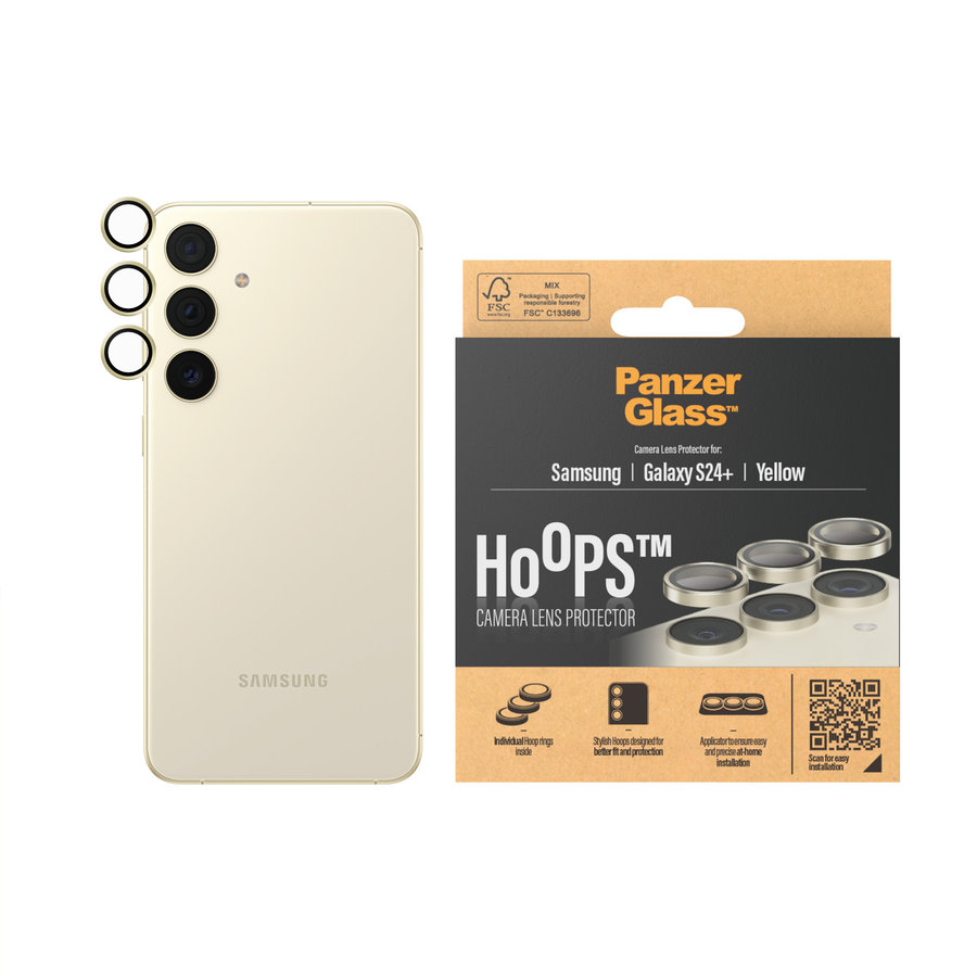 Ochranný kryt objektívu Hoops pre Samsung Galaxy S24+, žltá