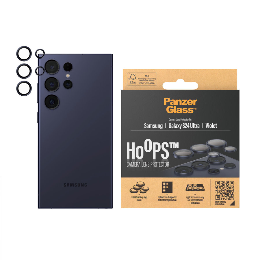 Ochranný kryt objektívu Hoops pre Samsung Galaxy S24 Ultra, fialová