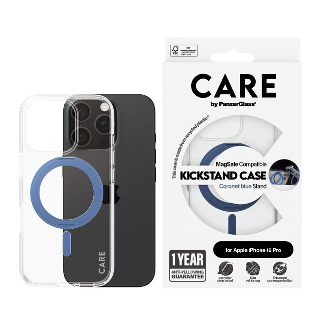 CARE - Puzdro Kickstand s MagSafe pre iPhone 16 Pro, modrá