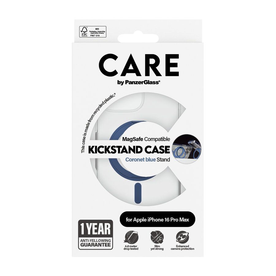 CARE - Puzdro Kickstand s MagSafe pre iPhone 16 Pro Max, modrá