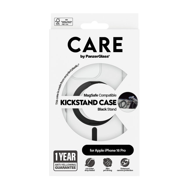 CARE - Puzdro Kickstand s MagSafe pre iPhone 16 Pro, čierna
