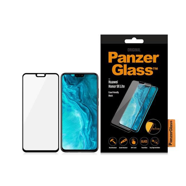 Tvrdené sklo Case Friendly pre Honor 9X Lite, čierna