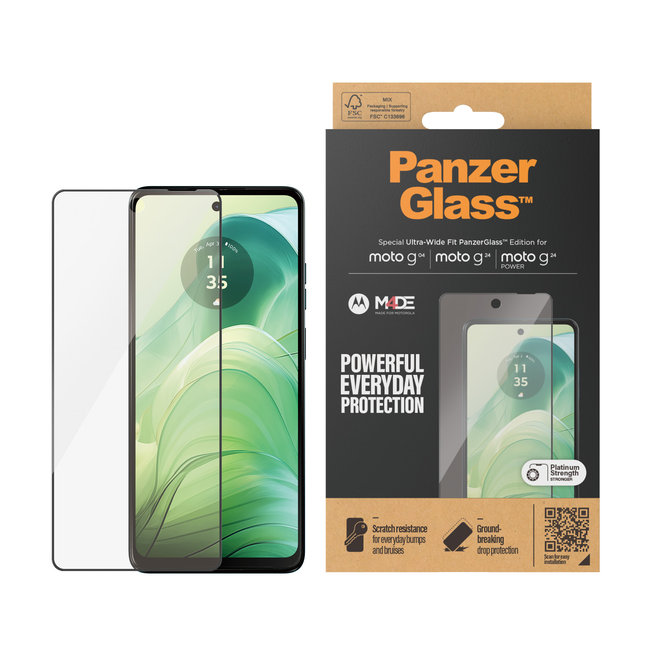 Tvrdené sklo UWF pre Motorola Moto G04/E14/G24 Power,čierna