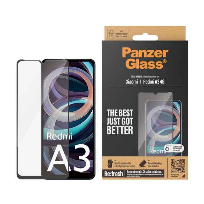 Tvrdené sklo UWF AB pre Xiaomi Redmi A3, čierne