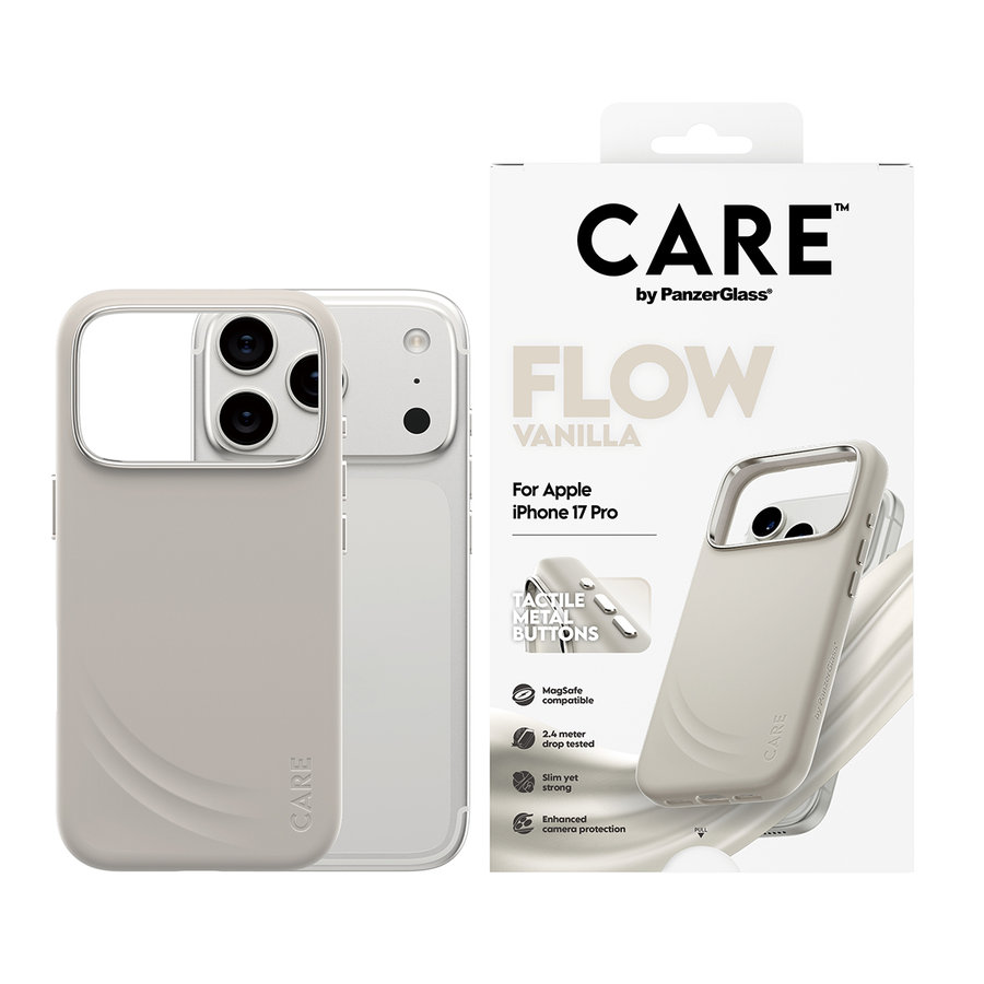 CARE - Puzdro FLOW s MagSafe pre iPhone 17 Pro, vanilla