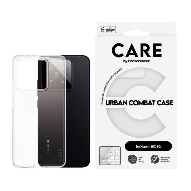 CARE - Puzdro Urban Combat pre Xiaomi 15C 5G, transparentná