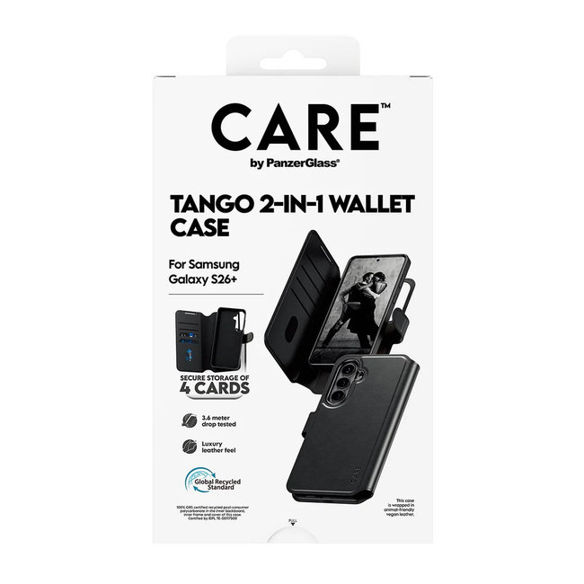 CARE - Puzdro Tango Wallet Two-In-One s QI pre Samsung Galaxy S26+, čierna