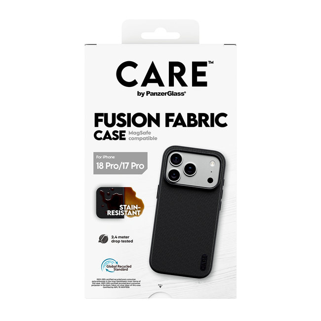 CARE - Puzdro Fusion Fabric s MagSafe pre iPhone 18 Pro/17 Pro, čierna