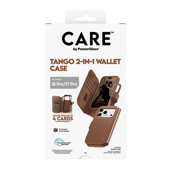 CARE - Puzdro Wallet Tango Two-In-One s MagSafe pre iPhone 18 Pro/17 Pro, hnedá