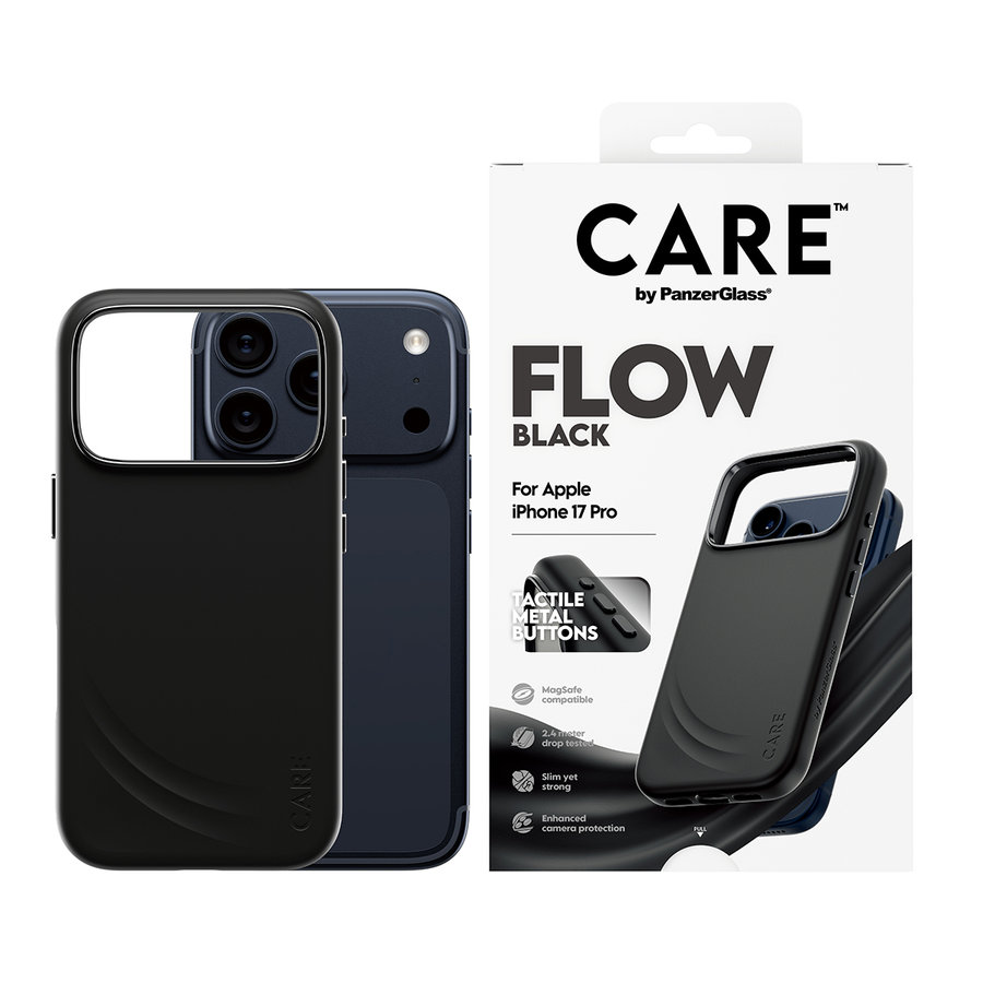 CARE - Puzdro FLOW s MagSafe pre iPhone 17 Pro, čierna