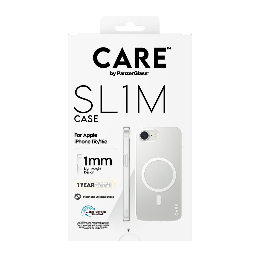 CARE - Puzdro SL1M s MagSafe pre iPhone 17e/16e, transparentná