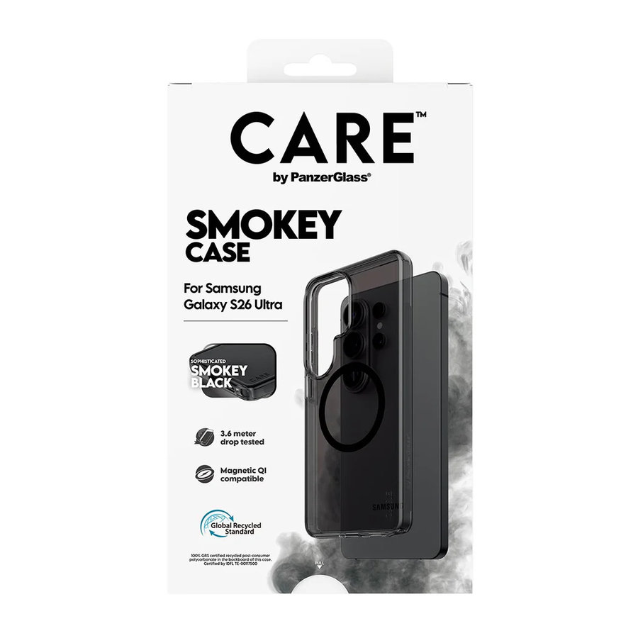 CARE - Puzdro Smokey s čiernym QI pre Samsung Galaxy S26 Ultra, čierna