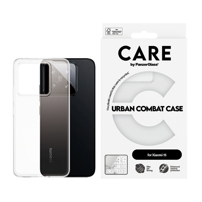 CARE - Puzdro Urban Combat pre Xiaomi 15, transparentná