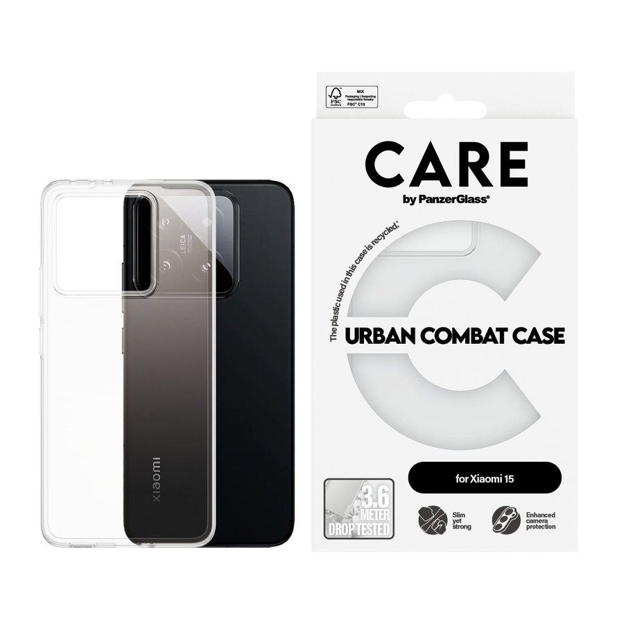 CARE - Puzdro Urban Combat pre Xiaomi 15, transparentná