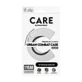CARE - Puzdro Urban Combat s čiernym QI pre Samsung Galaxy S25, transparentná