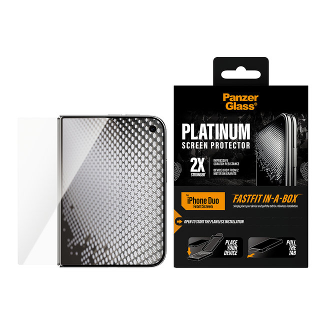 Tvrdené sklo Platinum Sub s FASTFIT In-A-Box pre iPhone Duo, číra