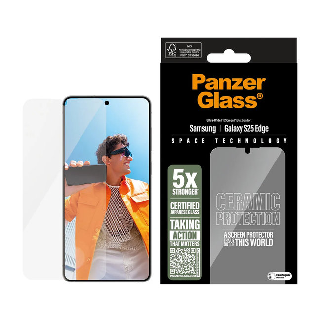 Tvrdené sklo UWF Ceramic s aplikátorom pre Samsung Galaxy S25 Edge, číra
