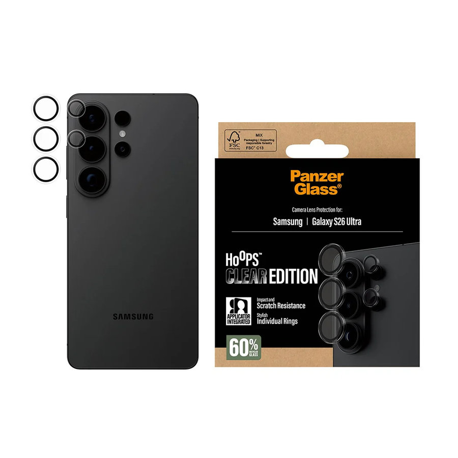 Ochranný kryt objektívu Hoops pre Samsung Galaxy S26 Ultra, číra