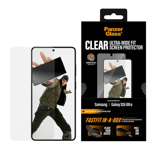Tvrdené sklo UWF s FASTFIT In-A-Box pre Samsung Galaxy S26 Ultra, číra