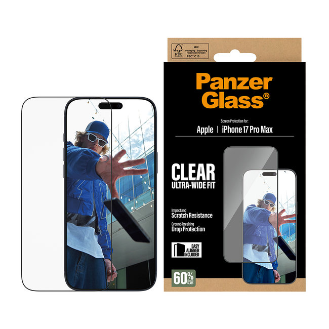Tvrdené sklo UWF s aplikátorom pre iPhone 17 Pro Max, čierna