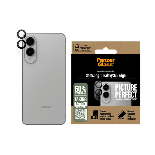 Ochranný kryt objektívu PicturePerfect pre Samsung Galaxy S25 Edge, čierna