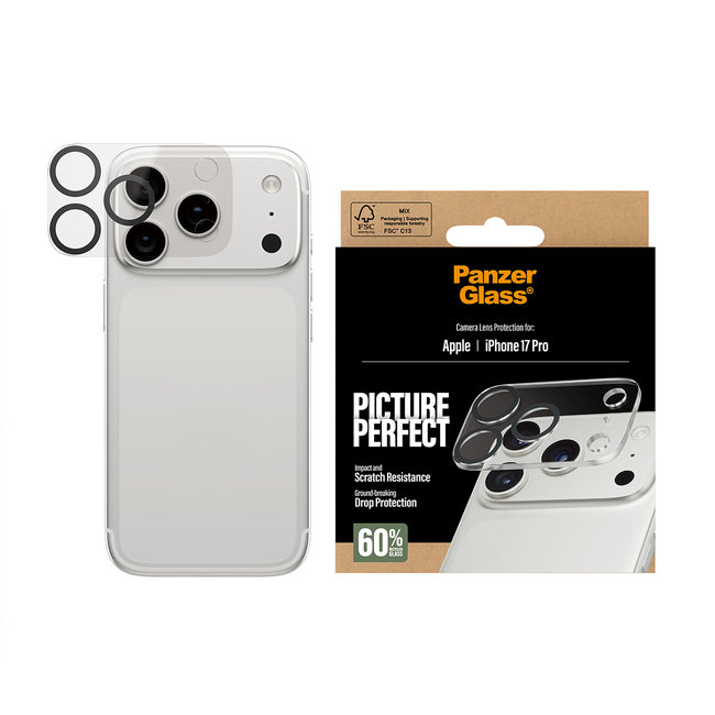 Ochranný kryt objektívu PicturePerfect pre iPhone 17 Pro, číra