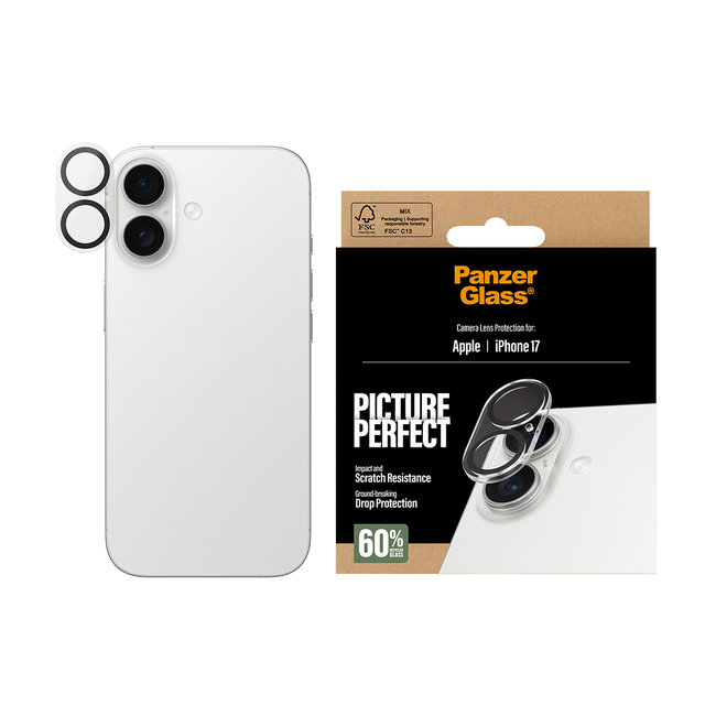 Ochranný kryt objektívu PicturePerfect pre iPhone 17, číra