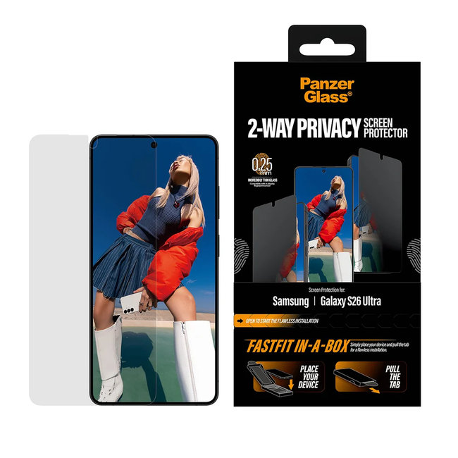 Tvrdené sklo UWF 2-Way Privacy s FASTFIT In-A-Box pre Samsung Galaxy S26 Ultra, číra