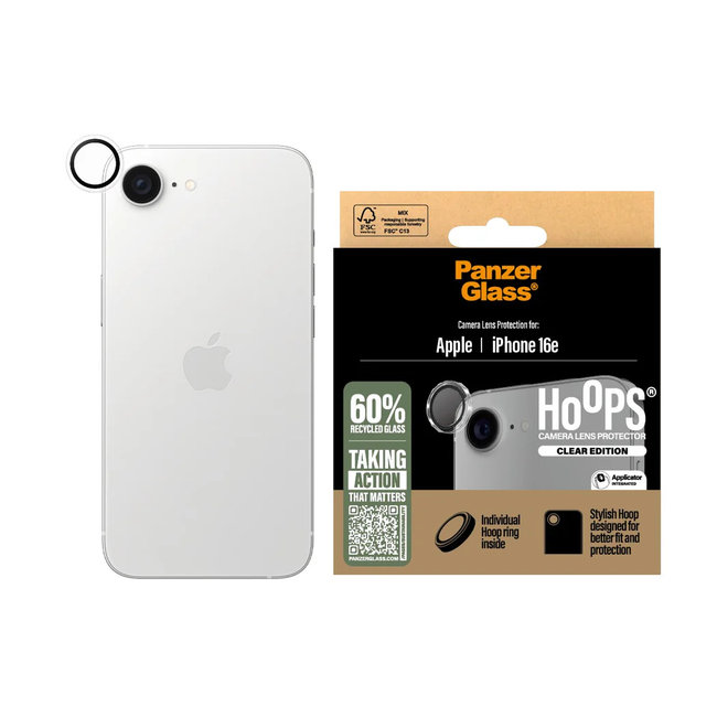 Ochranný kryt objektívu Hoops pre iPhone 16e, číra