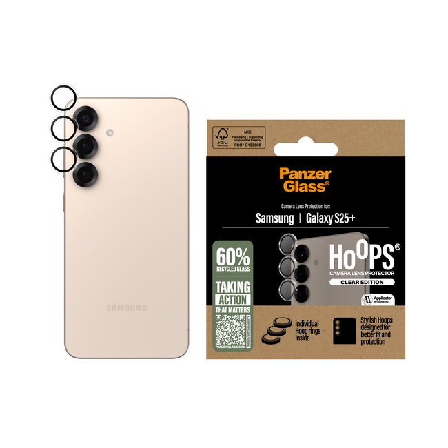 Ochranný kryt objektívu Hoops pre Samsung Galaxy S25+, číra