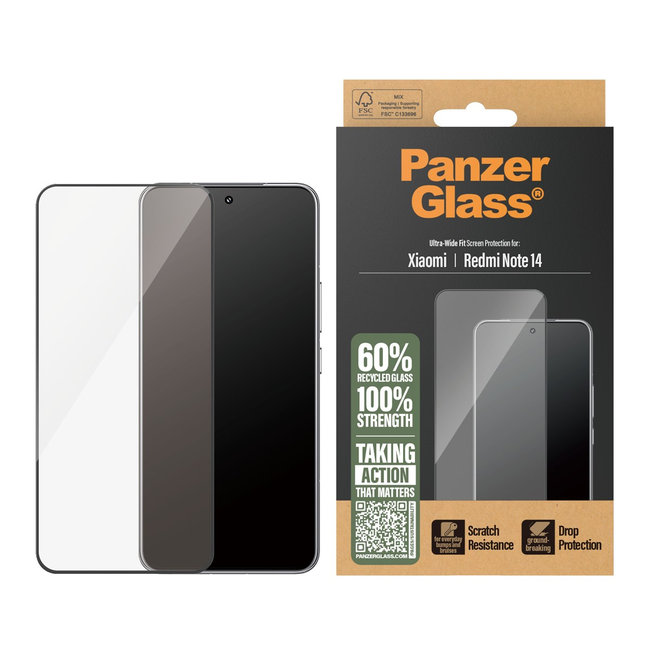 Tvrdené sklo UWF pre Xiaomi Redmi Note 14, čierna