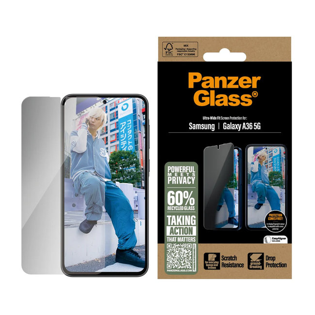 Tvrdené sklo UWF Privacy pre Samsung Galaxy A36 5G, číra