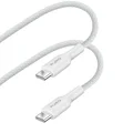 PURO - Kábel USB-C/USB-C, 140 W, Power Delivery, látkový, 2 m, biela